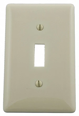 HUBBELL WIRING DEVICE-KELLEMS NP1I Toggle Switch Wall Plate,1 Gang,Ivory HUBBELL WIRING DEVICE-KELLEMS NP1I Toggle Switch Wall Plate,1 Gang,Ivory