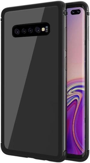 Silicone Case Soft Bumper PC Hybrid Shockproof Shadow Series Case for Samsung Galaxy S10 Plus (Black)