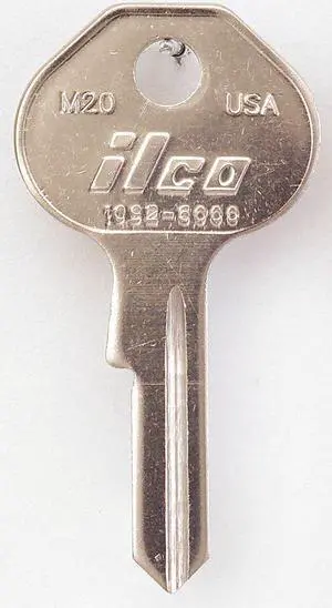 Key Blank, Brass, Type M20, 5 Pin, PK 10