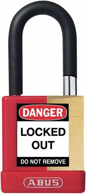 Abus Alike-Keyed Padlock, Open Shackle Type, 1-1/2" Shackle Height, Red  20047