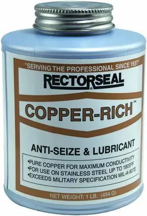 Copper,  Anti-Seize Compound,  -65°F,  1800°F,  16 oz.,  Brush-Top Can