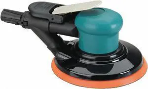 Air Random Orbital Sander, 6" Vinyl or Hook, 3/16" Orbit Dia., Vacuum, 0.25 HP
