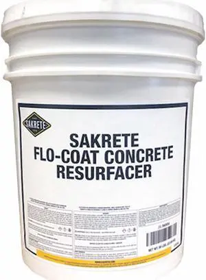 SAKRETE 120034 Concrete Resurfacer, Pail, Gray, Flo-Coat Concrete Resurfacer