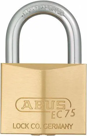 Abus Different-Keyed Padlock, Open Shackle Type, 7/8" Shackle Height, Brass