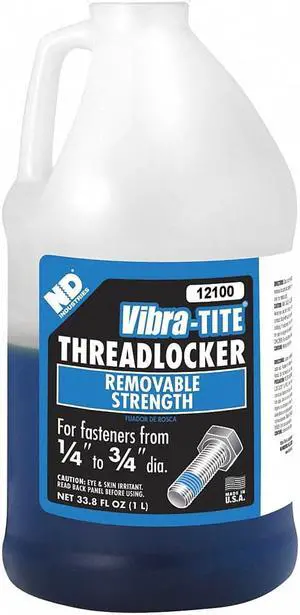 Vibra-tite 121 Series Medium-Strength Threadlocker, Blue Liquid, 1L Bottle 12100