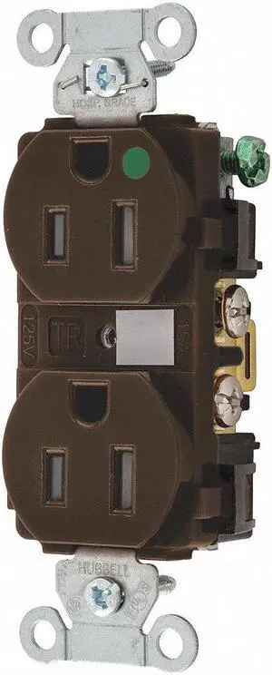BRYANT 8200HBTR 15A Duplex Receptacle 125VAC 5-15R BK