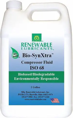 RENEWABLE LUBRICANTS 87953 Compressor Oil, 1 gal., ISO 68