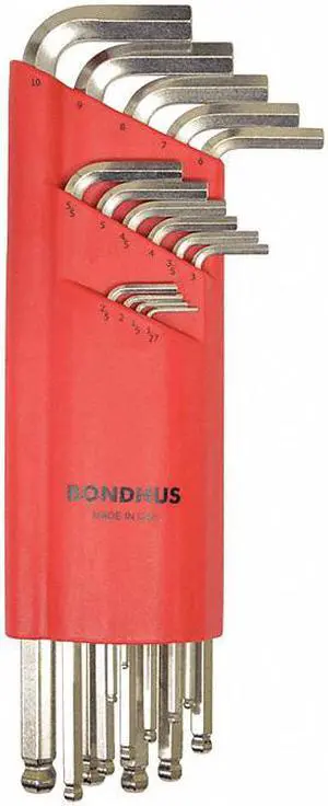 Bondhus Set 15 Plated Ball End L-Wrenches Xl HAWA 17095