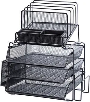 Lorell Divided 4-tier Desktop Organizer