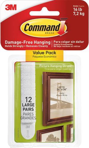 Command 3/4 In. x 3-5/8 In. White Interlocking Picture Hanger (12 Count)