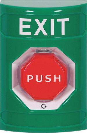 SAFETY TECHNOLOGY INTERNATIONAL SS2109XT-EN Exit Push Button,Green,SPDT,2-7/8" D