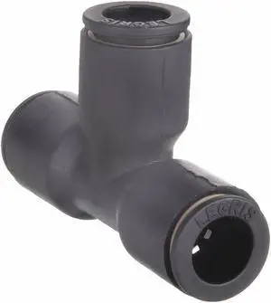 LEGRIS 3104 60 56 Push-Fit Tee Fitting, 3/8 in x 1/4 in Tube Size, Brass,