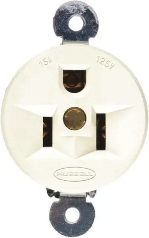 HUBBELL WIRING DEVICE-KELLEMS HBL5258I Straight Blade Receptacle, 5-15R, 15 A,
