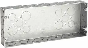 RACO 953 Electrical Box, 72.8 cu in, Gang Box Type, 4 Gangs, Galvanized Steel