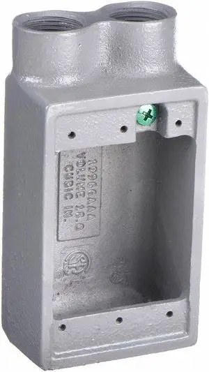 HUBBELL KILLARK FSS-2M Weatherproof Electrical Box, 18 cu in, FSS Box Type, 1