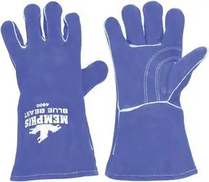 Cowhide Welding Gloves,  XL,  Hemmed Cuff,  13-1/2" Glove Length,  1 PR