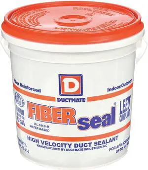 DUCTMATE GRFIBERSEAL1 Acrylic Latex Sealant, 1 gal, Pail, Gray, Acrylic Latex