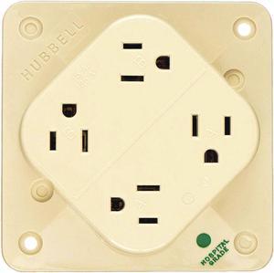 HUBBELL WIRING DEVICE-KELLEMS HBL415HI Straight Blade Receptacle, 5-15R, 15 A,
