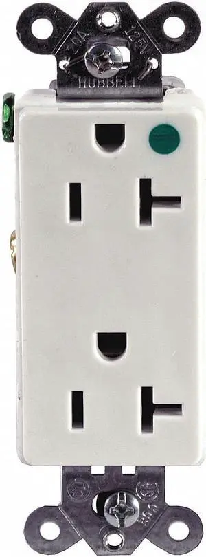 Hubbell Wiring Device-kellems Receptacle White  Nylon  IG2182WA