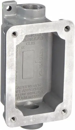 HUBBELL KILLARK FXB-6 Electrical Box, 15.5 cu in, Device Box Type, 1 Gang,