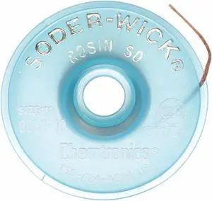 CHEMTRONICS 80-1-10 Desoldering Wick,10 ft.,1,Copper,Rosin