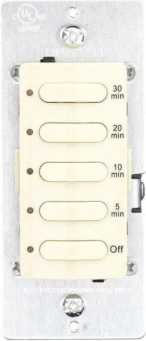 HUBBELL WIRING DEVICE-KELLEMS DT5030I Timer, Electronic, 120/277V, Ivory
