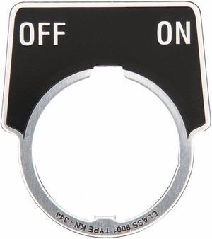 SCHNEIDER ELECTRIC 9001KN344 Legend Plate,Off/On,Silver/Black