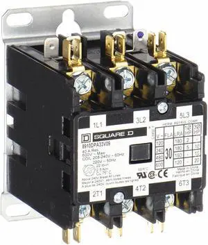 SQUARE D 8910DPA33V06 480VAC Non-Reversing Definite Purpose Contactor 3P 30A
