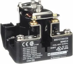SCHNEIDER ELECTRIC 8501CO6V29 Open Power Relay,4 Pin,480VAC,SPST-NO