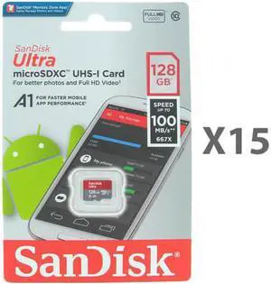 SanDisk Kit of Qty 15 x Sandisk mSDXC 128GB SDSQUAR-128G-GN6MN Card