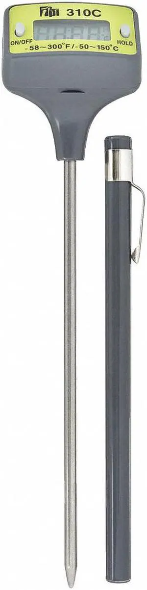 TEST PRODUCTS INTERNATIONAL 310C 4.9" Stem Digital Pocket Thermometer, -58