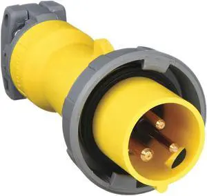 HUBBELL WIRING DEVICE-KELLEMS HBL320P4W Watertight Pin & Sleeve Plug, 20 A,