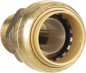 SHARKBITE UR142A Male Reducing Adapter, 1 in Tube Size, Brass, Brass