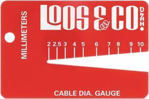 Loos Cable Diameter Gauge, 1/16 to 3/8 Measuring Range (In.) Aluminum GA-4