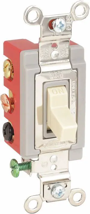 HUBBELL WIRING DEVICE-KELLEMS HBL1386I Wall Switch, 2-Pole, Toggle, 20A, Ivory
