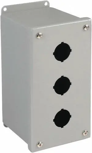 WIEGMANN PBXD3 Pushbutton Enclosure,30mm,3 Holes,Steel