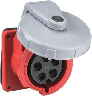 HUBBELL WIRING DEVICE-KELLEMS HBL520R7W IEC Pin and Sleeve Receptacle,20A,480V