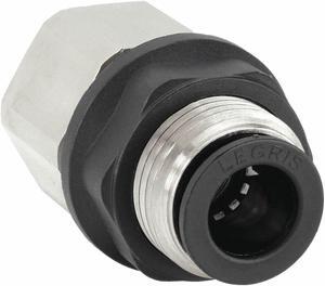 LEGRIS 3036 56 14 Female Bulkhead, 1/4 in Tube Size, Nylon, Black, 10 PK
