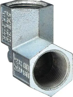 HUBBELL KILLARK FF-90-1MWW IMC 90 Deg Elbow, 1/2 in, Threaded, Iron, Powder