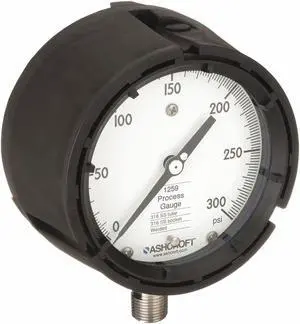 ASHCROFT 451259SD04L300# Process Pressure Gauge, 0 to 300 psi, 4 1/2 in Dial,