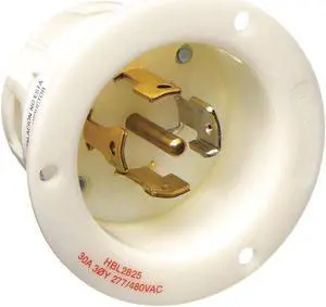 HUBBELL WIRING DEVICE-KELLEMS HBL2825 30A Flanged Twist-Lock Inlet 4P 5W