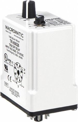 MACROMATIC TR-60626 Time Delay Rlay,12VDC,10A,DPDT,0.05 sec.