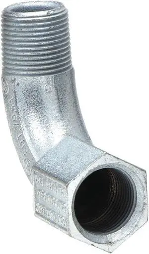 HUBBELL KILLARK BL-90-1MWW IMC 90 Deg Elbow, 1/2 in, Threaded, Iron, Powder