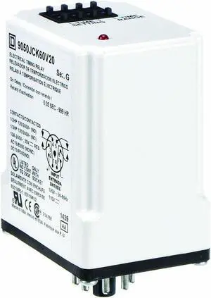 SCHNEIDER ELECTRIC 9050JCK60V20 Time Dlay Rlay, 120VAC, 10A, DPDT, 0.05 sec.