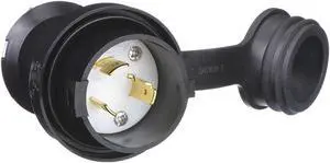 HUBBELL WIRING DEVICE-KELLEMS HBL2321SW Watertight Locking Plug, L6-20P, 20 A,