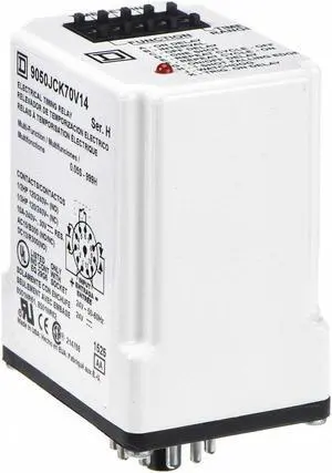 SCHNEIDER ELECTRIC 9050JCK70V14 Time Delay Relay,24VAC/DC,10A,DPDT
