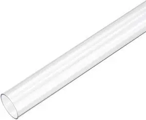 PVC Rigid Round Tubing,Clear,15mm ID x 16mm OD,0.5M/1.64Ft Length,2pcs