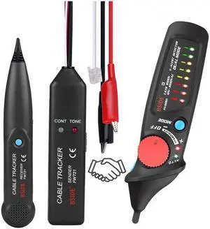 BSIDE FWT21 Professional Line Detector Cable Continuity Tester RJ11 Telephone Wire Tracker Finder With AVD06X Voltage Detector