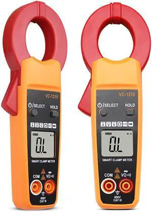 VC-1210 Auto Range Pocket Digital Clamp Meter AC / DC Current and Voltage Ampere Ohm Tester Ammeter Multimeter Electrician Tool