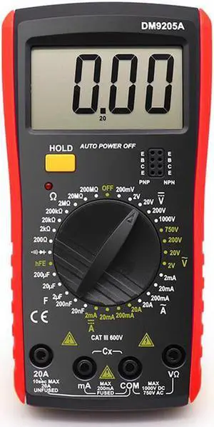 DM9205A Multimeter AC DC Digital Multimeter Professional Tester Meter Capacitance Voltmeter Digital LCD Display 1999 Counts Meter